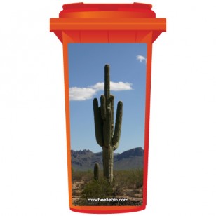 Cactus In The Desert Wheelie Bin Sticker Panel